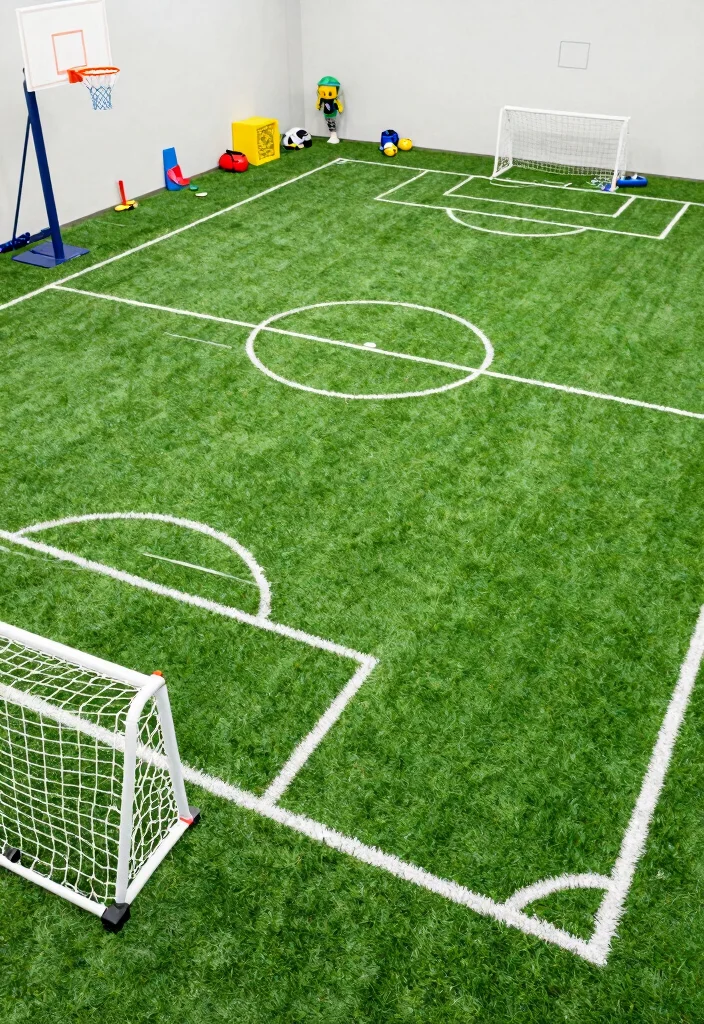 10 Artificial Turf Backyard Ideas for Low Maintenance Outdoor Living - 10. Customized Sports Area 1