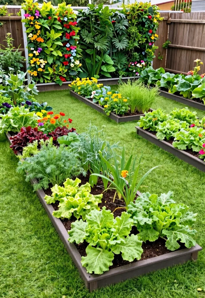 10 Artificial Turf Backyard Ideas for Low Maintenance Outdoor Living - 9. Sustainable Vegetable Garden 1