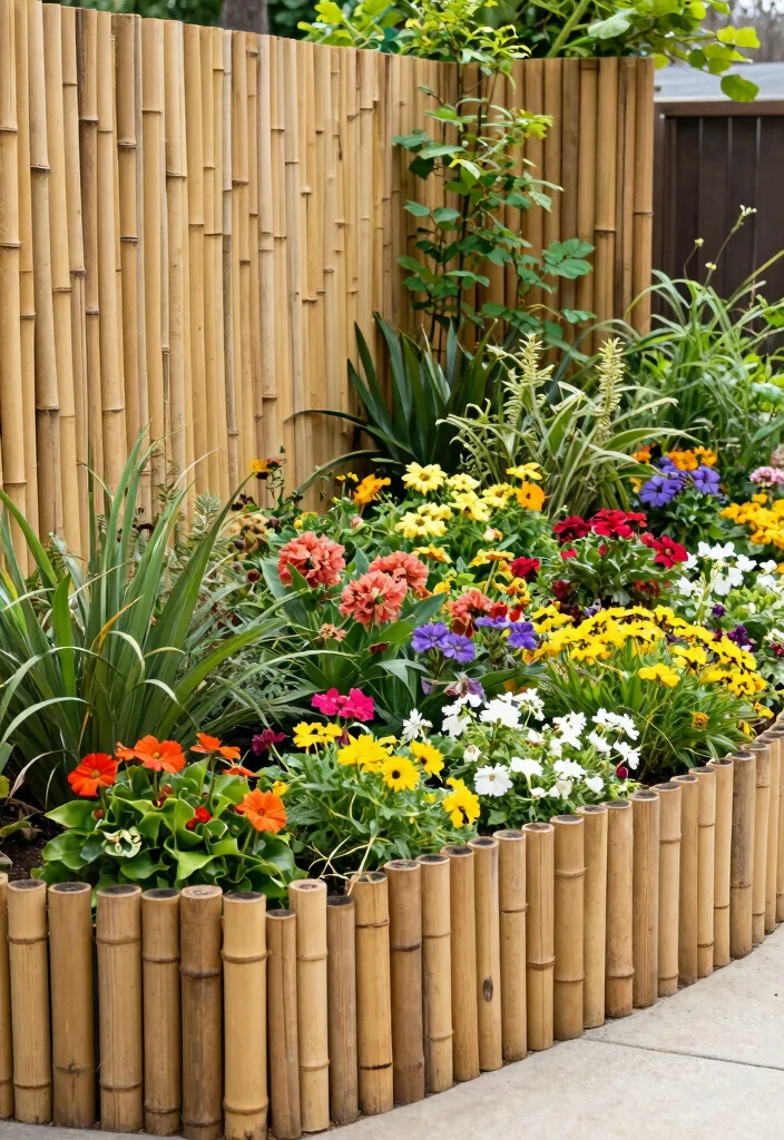 10 Bamboo Trellis Ideas for Natural Garden Privacy - 8. Decorative Bamboo Border 1