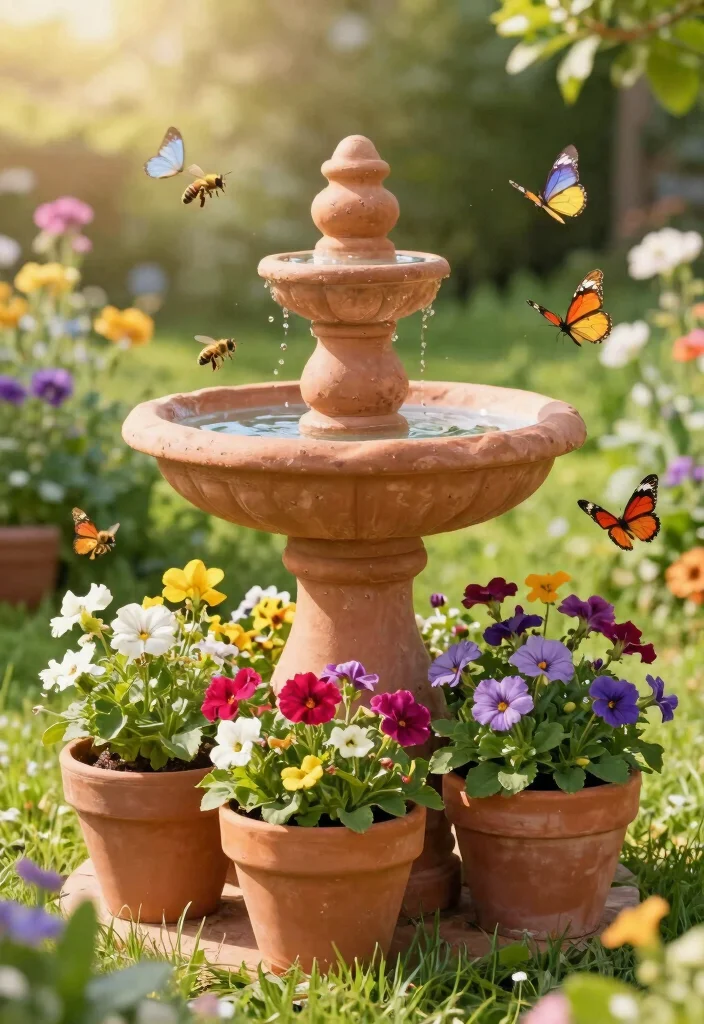 10 Birdbath Planter Ideas for Charming Garden Focal Points - 3. DIY Terracotta Birdbath Planter 1