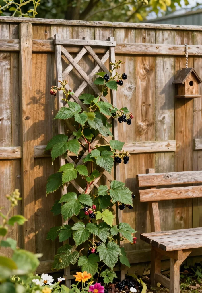 10 Blackberry Fence Ideas for Productive Garden Borders 1 10 Blackberry Fence Ideas for Productive Garden Borders 1. Traditional Wooden Fence with Blackberry Trellis 0