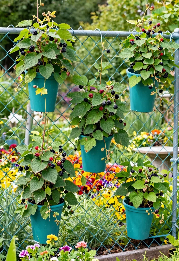 10 Blackberry Fence Ideas for Productive Garden Borders 78 10 Blackberry Fence Ideas for Productive Garden Borders 8. Chain Link Fence with Vertical Planters 0