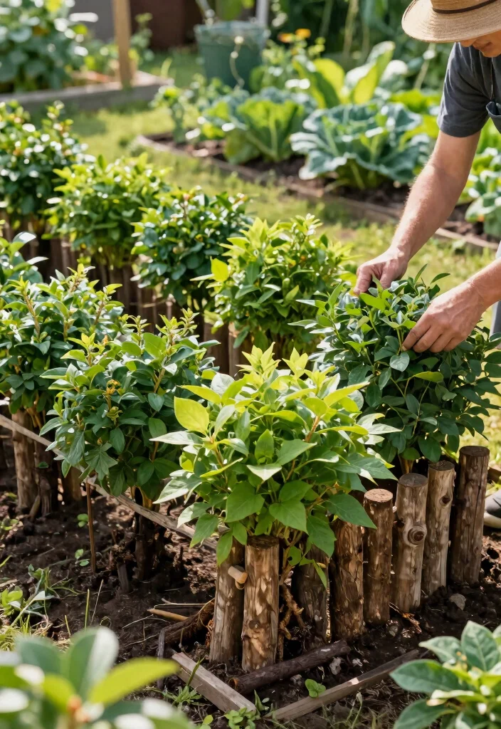 10 Bush Fence Ideas for Natural Garden Borders - 10. DIY Bush Fence from Cuttings 1