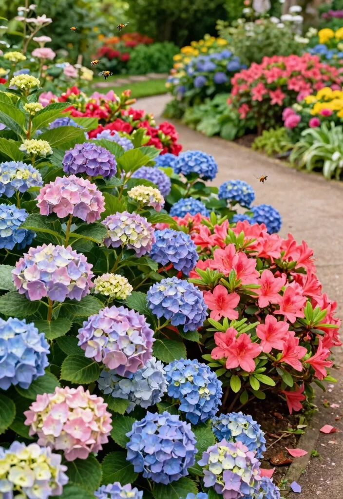 10 Bush Fence Ideas for Natural Garden Borders - 5. Colorful Flowering Shrub Borders 1