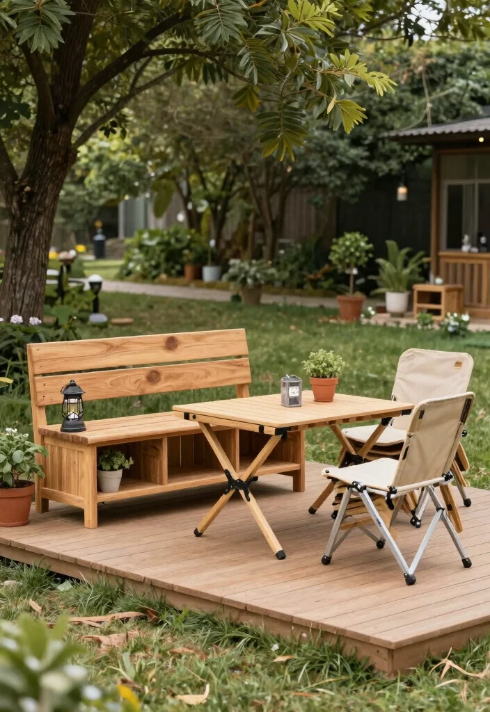10 Camping Patio Ideas for Rustic Outdoor Comfort - 2. Multifunctional Furniture 1