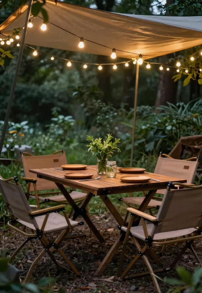10 Camping Patio Ideas for Rustic Outdoor Comfort - 5. Create a Dining Nook 1