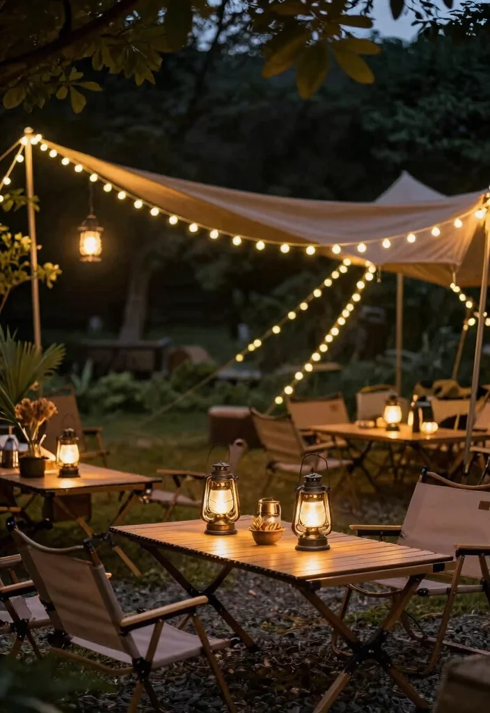 10 Camping Patio Ideas for Rustic Outdoor Comfort - 7. Unique Lighting Solutions 1