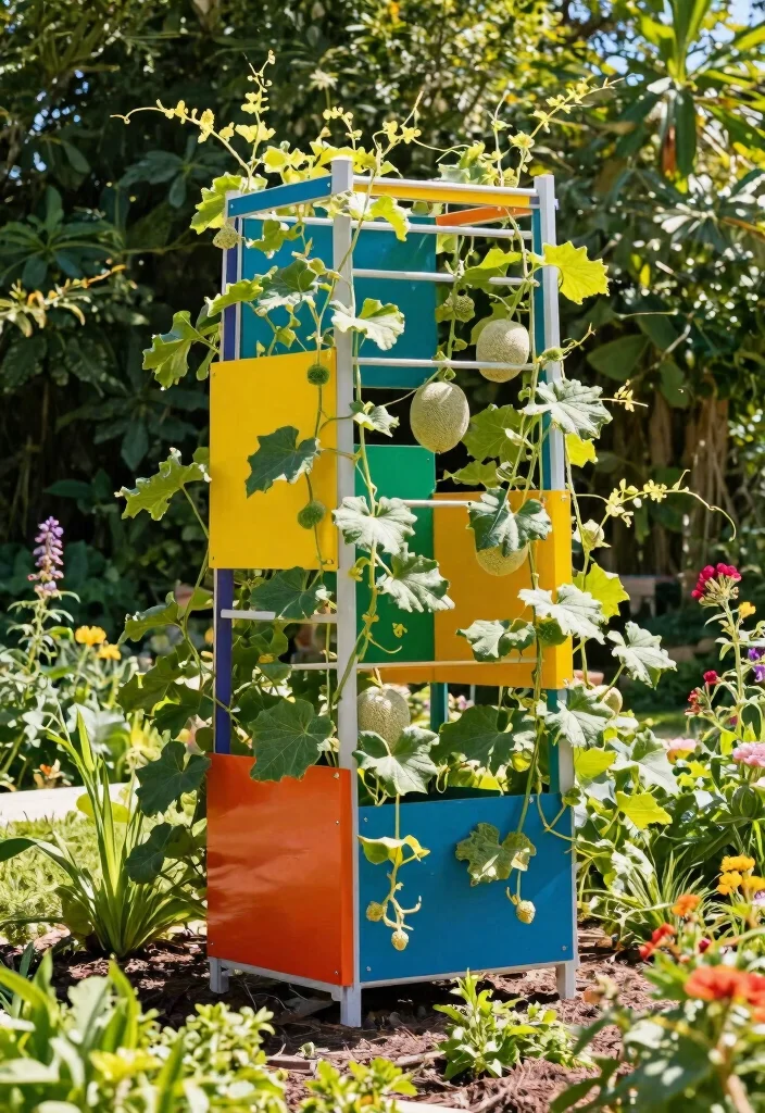 10 Cantaloupe Trellis Ideas for Healthy Vine Growth - 10. Modular Trellis System 1