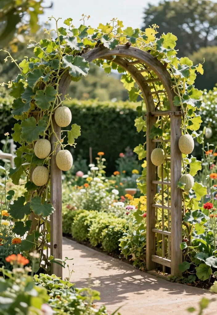 10 Cantaloupe Trellis Ideas for Healthy Vine Growth - 5. Arched Trellis 1