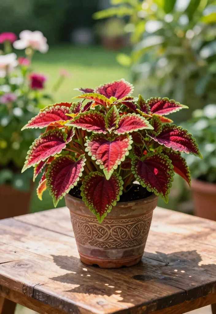 10 Coleus Planter Ideas for Colorful Shade Gardens 1 10 Coleus Planter Ideas for Colorful Shade Gardens - 1. Mixed Coleus Container 1