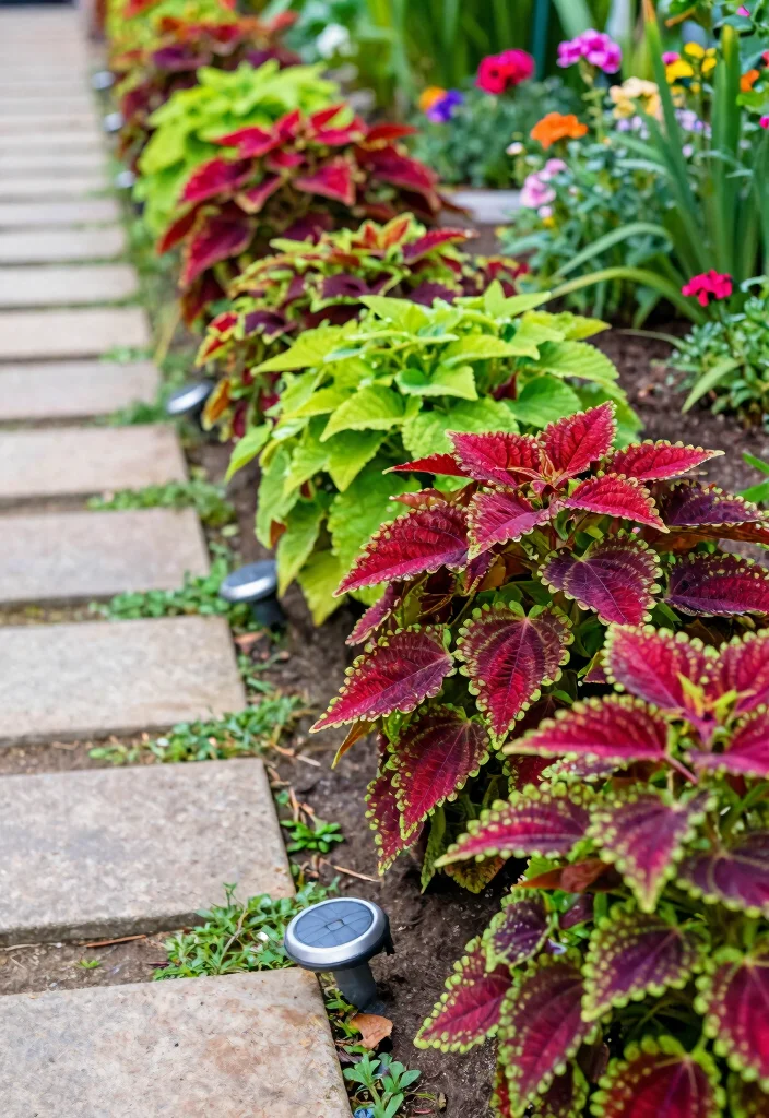 10 Coleus Planter Ideas for Colorful Shade Gardens 56 10 Coleus Planter Ideas for Colorful Shade Gardens - 6. Vibrant Coleus Borders 1