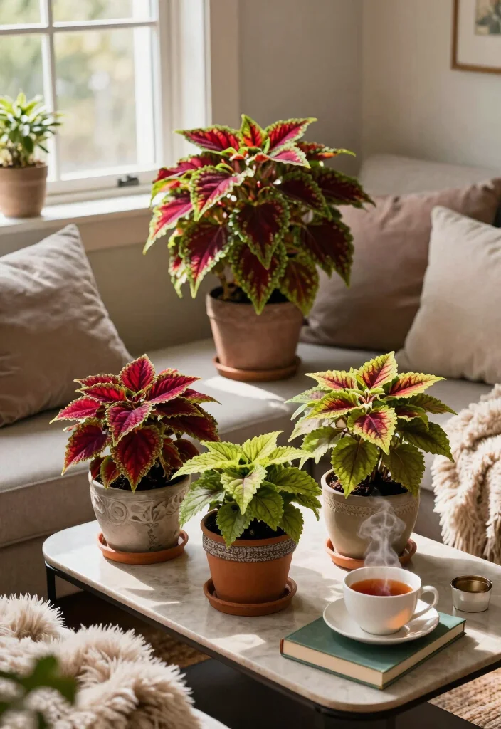 10 Coleus Planter Ideas for Colorful Shade Gardens 78 10 Coleus Planter Ideas for Colorful Shade Gardens - 8. Coleus for Indoor Spaces 1