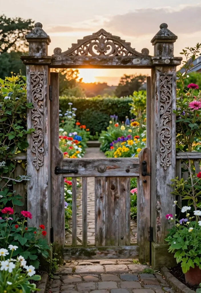 10 Cottage Garden Fence Ideas for Classic Landscape Style - 4. Vintage Garden Gates 1