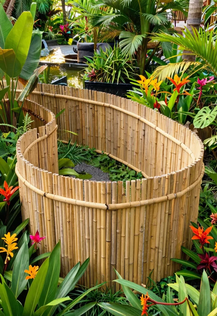 10 Cottage Garden Fence Ideas for Classic Landscape Style - 5. Natural Bamboo Fencing 1