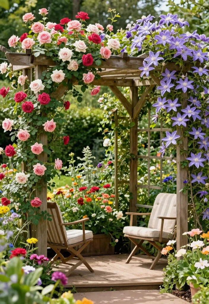 10 Cottage Garden Fence Ideas for Classic Landscape Style - 9. Trellis for Climbing Plants 1