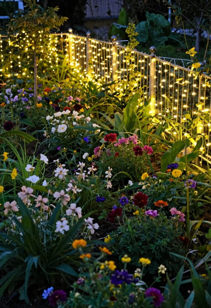 10 Cute Garden Fence Ideas to Add Personality Outdoors - 7. Fairy Light Fencing 1
