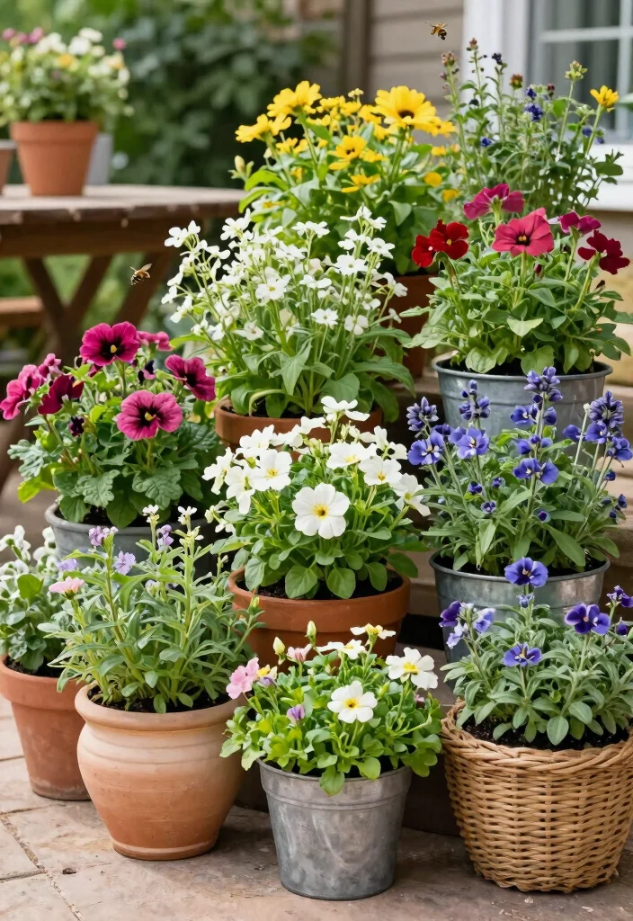 10 Decorative Patio Ideas to Elevate Outdoor Style - 1. Vibrant Container Gardens 1