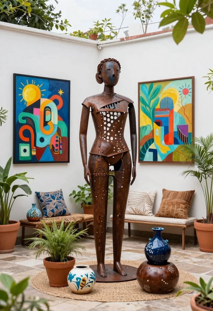 10 Decorative Patio Ideas to Elevate Outdoor Style - 5. Artistic Decor Elements 1