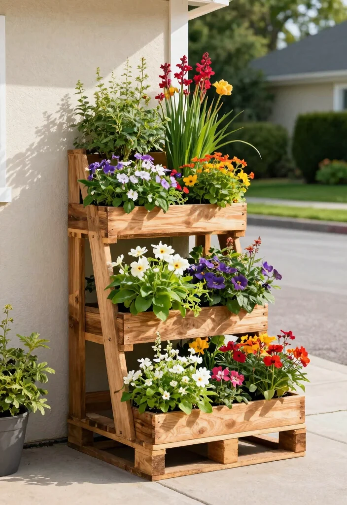 10 Driveway Planter Ideas to Boost Curb Appeal on a Budget - 2. Go for Vertical Planters 1