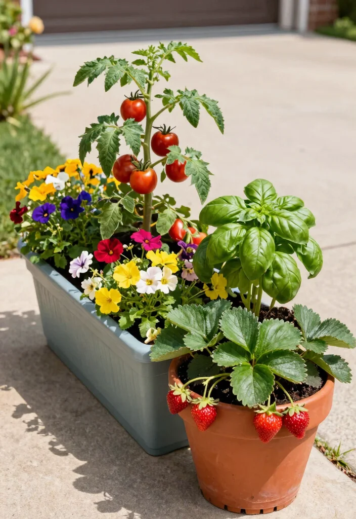10 Driveway Planter Ideas to Boost Curb Appeal on a Budget - 3. Incorporate Edible Plants 1