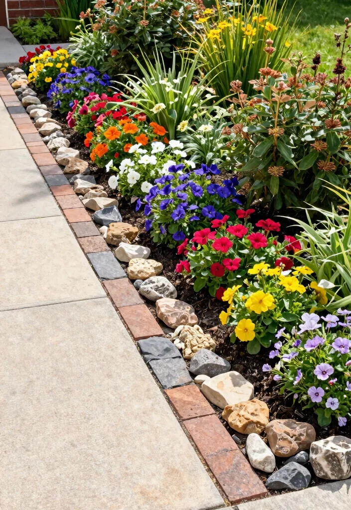10 Driveway Planter Ideas to Boost Curb Appeal on a Budget - 7. Use Decorative Edging 1
