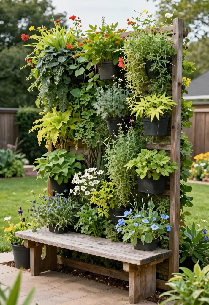 10 L Shaped Backyard Layout Ideas for Functional Design - 2. Vertical Gardening Walls 1