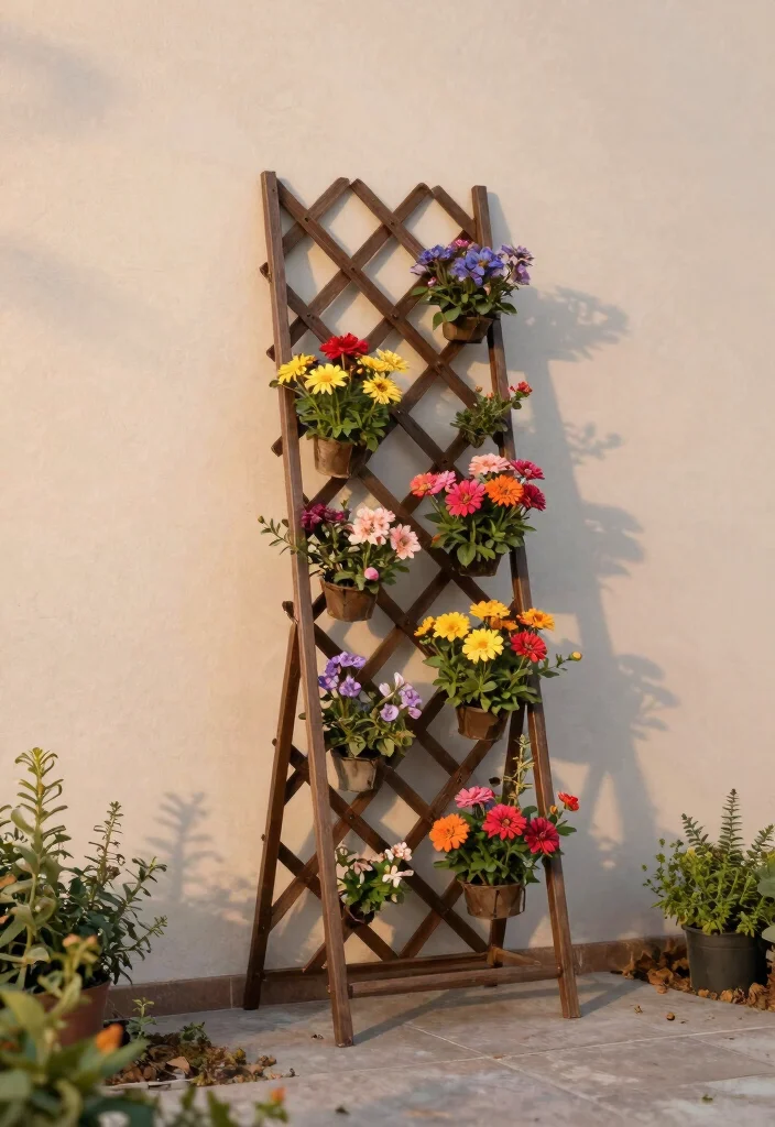 10 Patio Trellis Ideas to Add Shade and Style Outdoors - 8. Foldable Trellis for Versatility 1