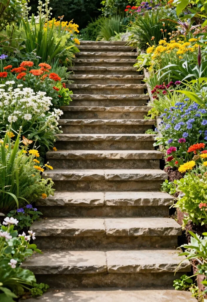 10 Pavement Backyard Ideas to Upgrade Hardscape Outdoor Areas 23 10 Pavement Backyard Ideas to Upgrade Hardscape Outdoor Areas - 3. Natural Stone Steps 1