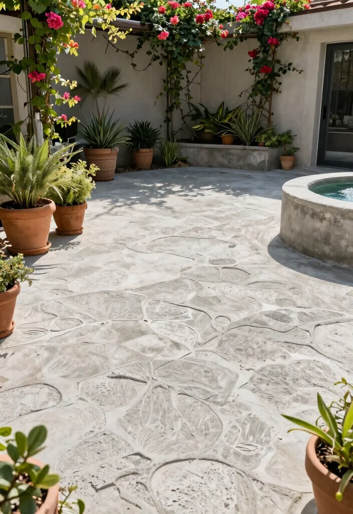 10 Pavement Backyard Ideas to Upgrade Hardscape Outdoor Areas 67 10 Pavement Backyard Ideas to Upgrade Hardscape Outdoor Areas - 7. Textured Concrete 1
