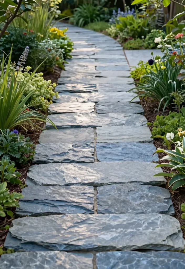 10 Pavement Backyard Ideas to Upgrade Hardscape Outdoor Areas 89 10 Pavement Backyard Ideas to Upgrade Hardscape Outdoor Areas - 9. Slate Pathways 1