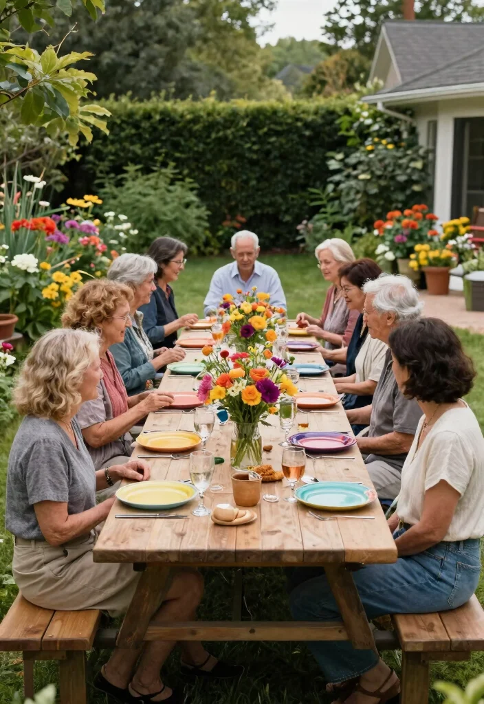 10 Picnic Table Backyard Ideas for Casual Outdoor Dining - 10. Community Gathering Table 1