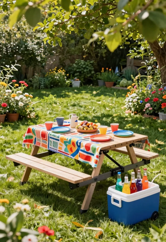 10 Picnic Table Backyard Ideas for Casual Outdoor Dining - 2. Portable Picnic Table 1