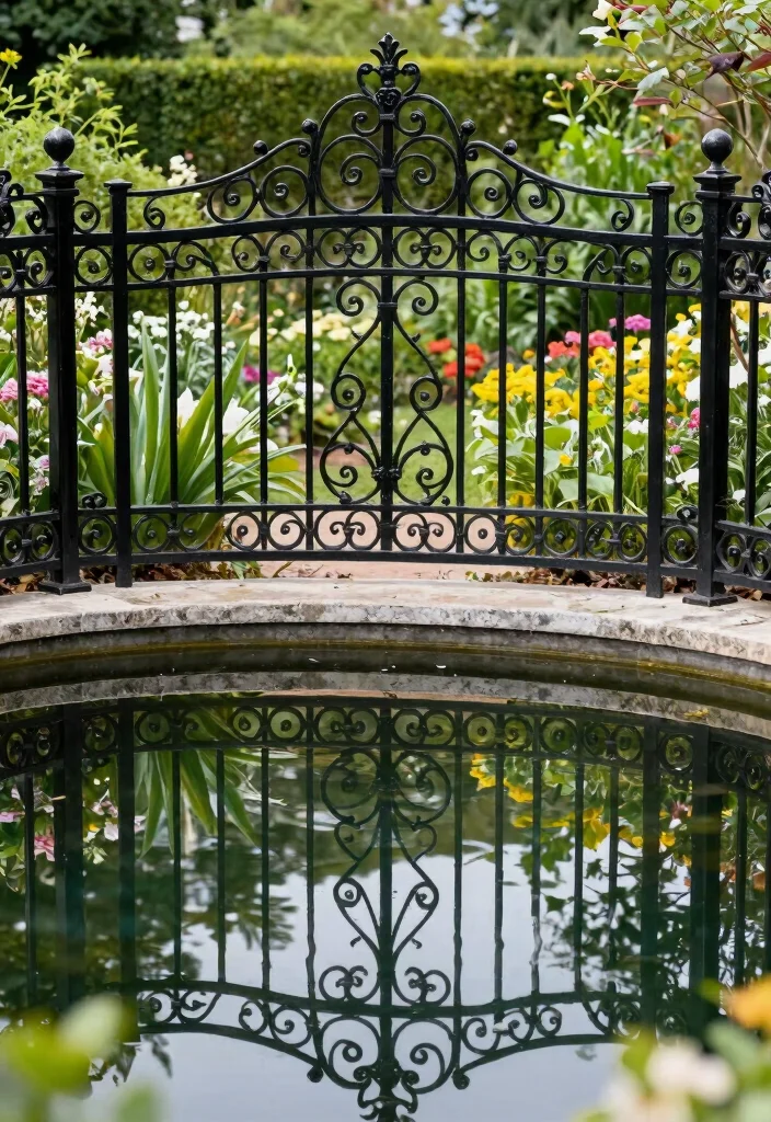 10 Pond Fence Ideas for Safety and Visual Appeal 23 10 Pond Fence Ideas for Safety and Visual Appeal - 3. Decorative Wrought Iron 1