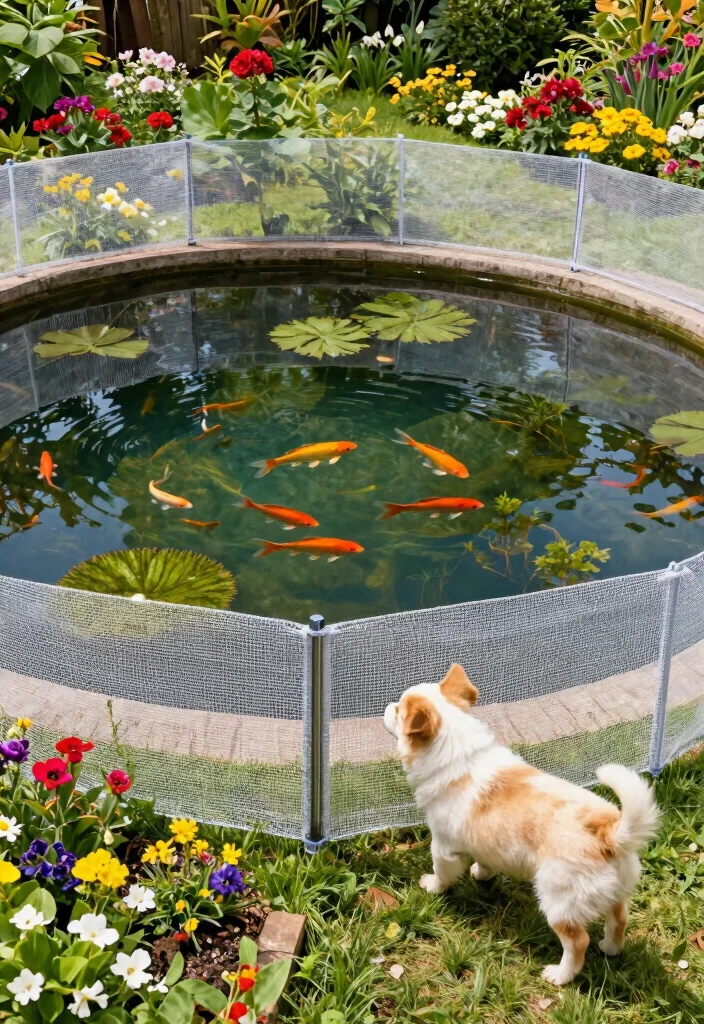 10 Pond Fence Ideas for Safety and Visual Appeal 56 10 Pond Fence Ideas for Safety and Visual Appeal - 6. Eco-Friendly Mesh Fencing 1