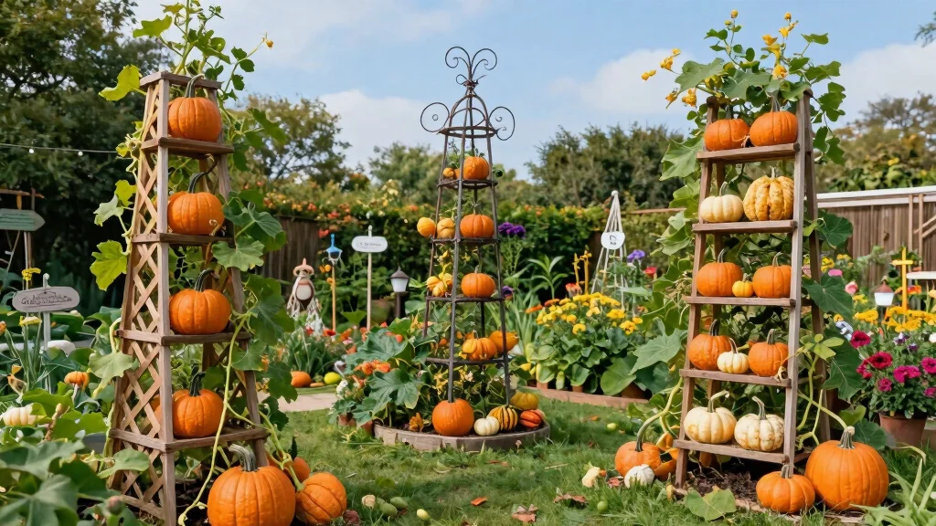 10 Pumpkin Trellis Ideas for Space Saving Garden Beds