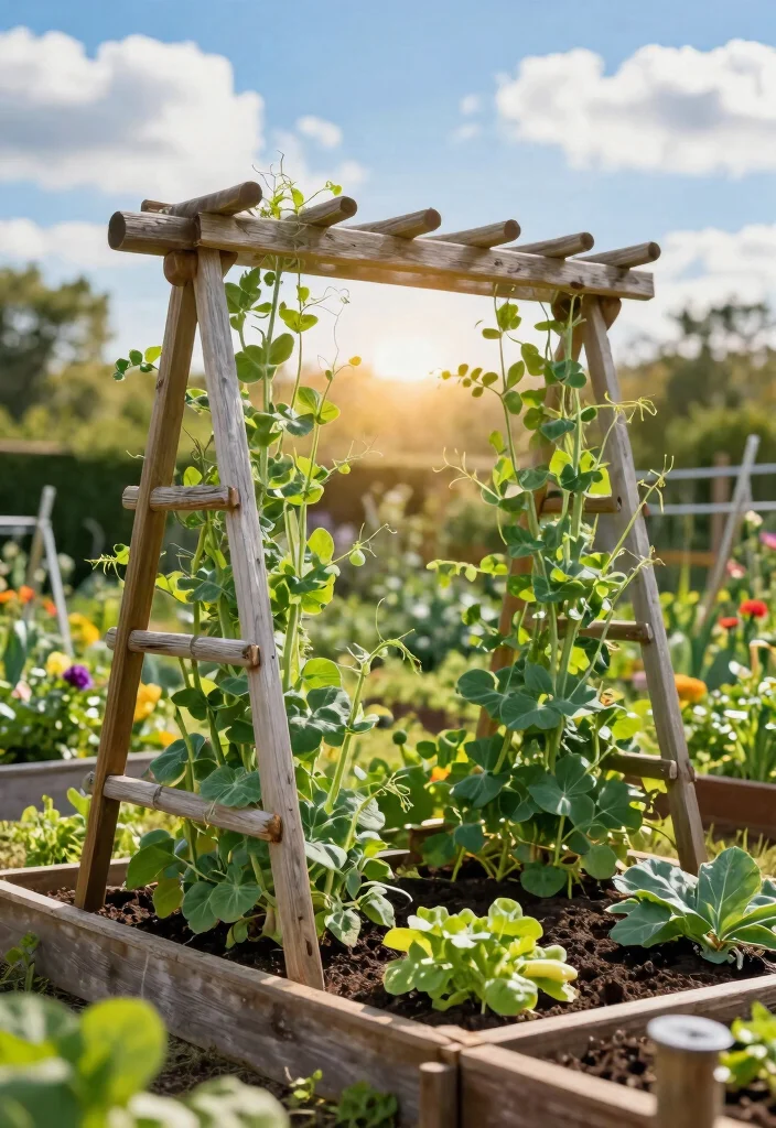 10 Raised Bed Trellis Ideas for Productive Small Gardens - 1. Classic Wooden A-Frame Trellis 1