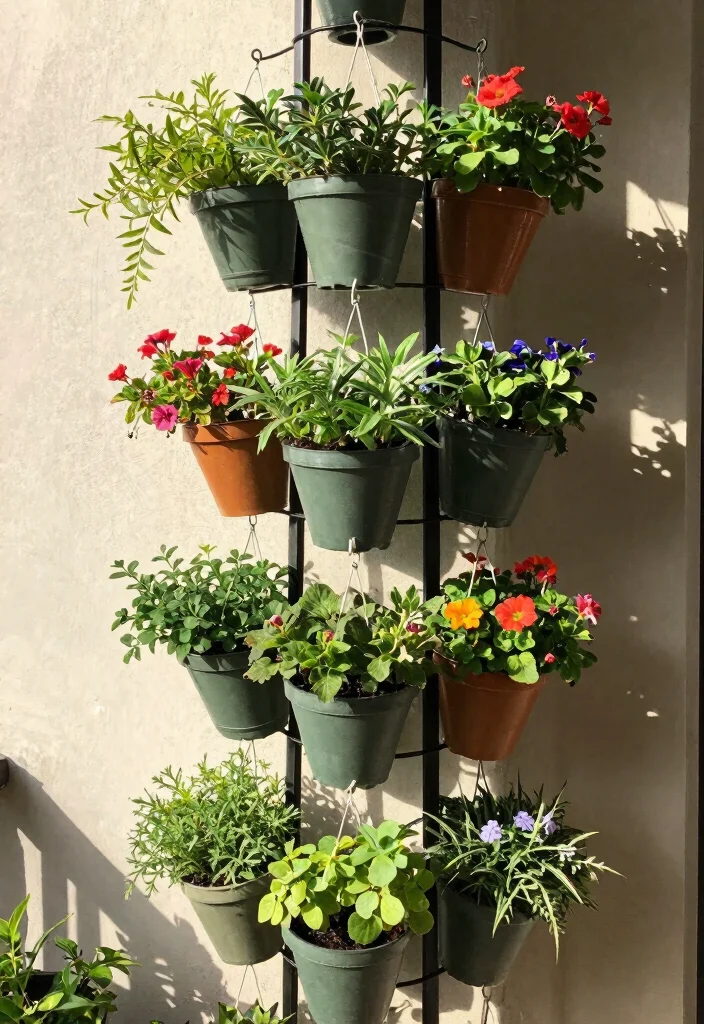 10 Raised Bed Trellis Ideas for Productive Small Gardens - 8. Hanging Planter Trellis 1