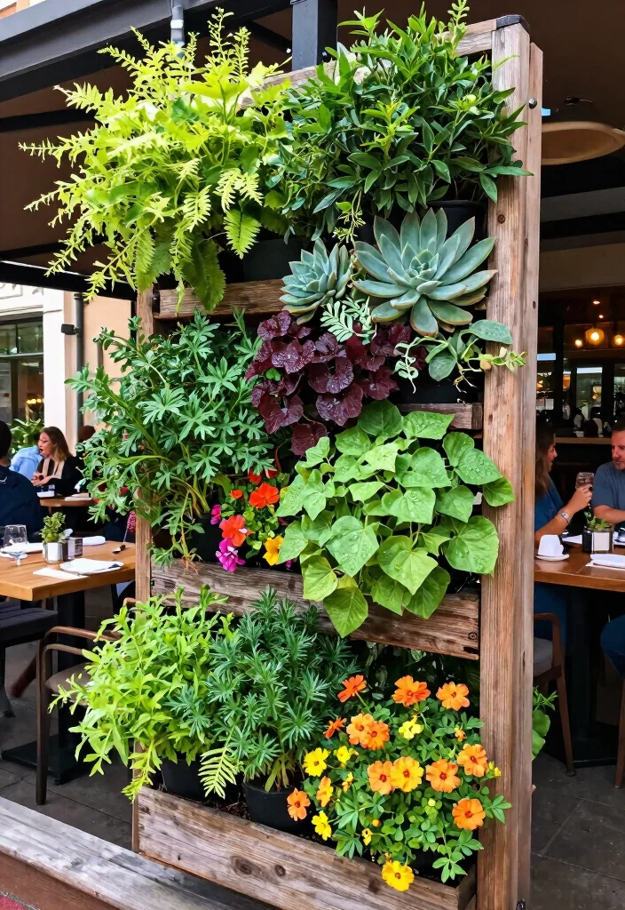 10 Restaurant Patio Fence Ideas for Privacy and Style - 1. Lush Vertical Gardens 1