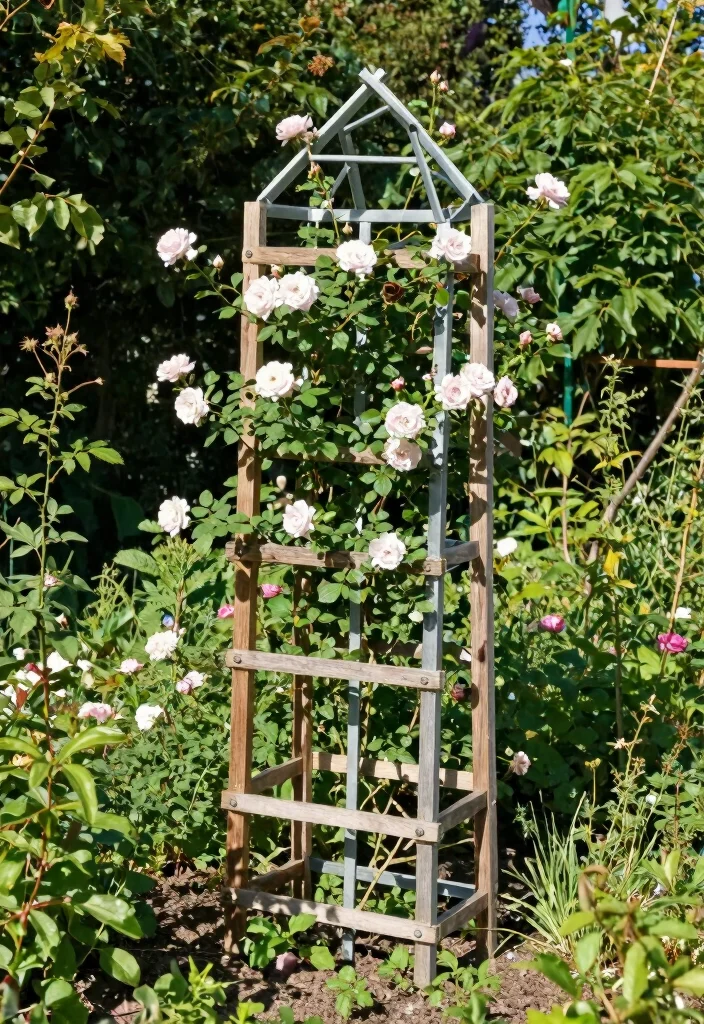 10 Rose Trellis Ideas for Elegant Garden Displays - 5. DIY Trellis Ideas 1