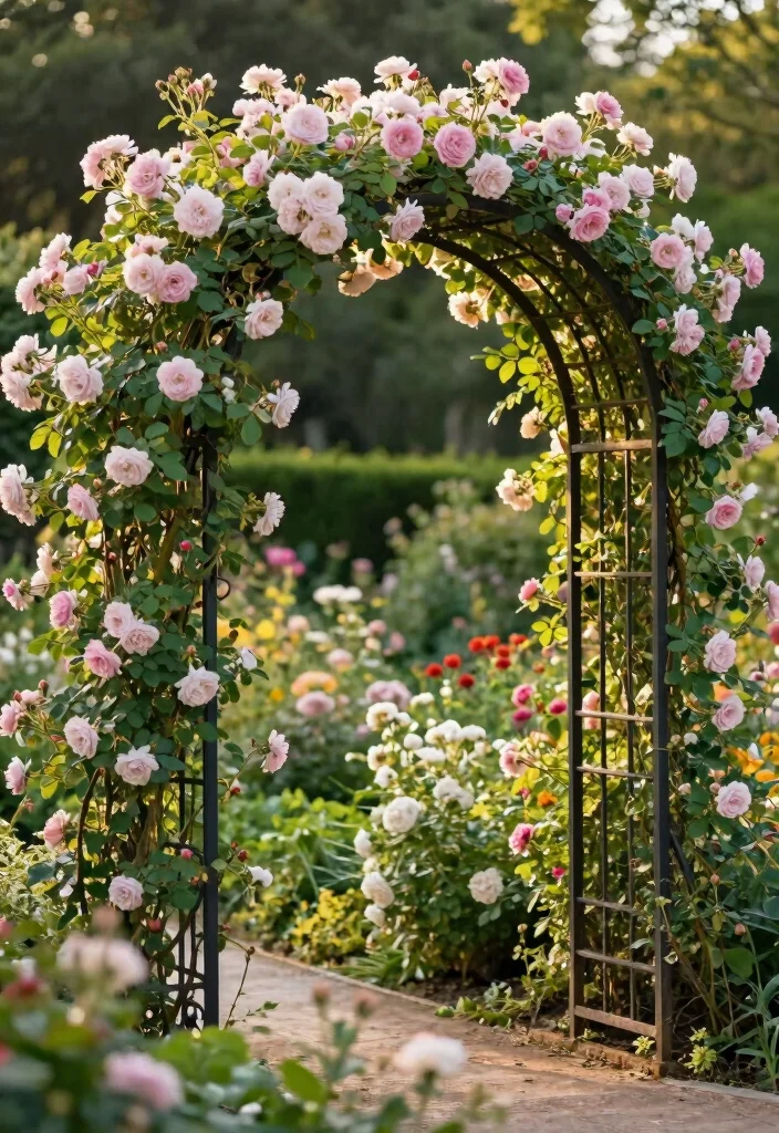 10 Rose Trellis Ideas for Elegant Garden Displays - 9. Garden Arch Trellis 1