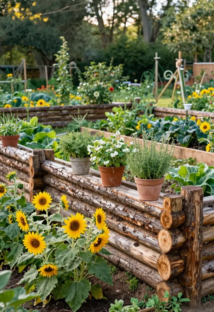 10 Rural Fence Ideas for Country Style Gardens 34 10 Rural Fence Ideas for Country Style Gardens - 4. Rustic Log Cabin Style Fence 1