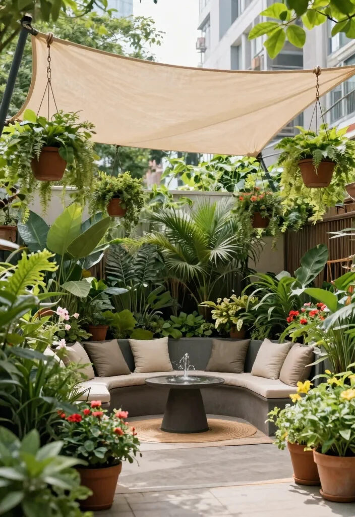 10 Shade Sail Patio Ideas for Flexible Sun Protection - 3. Garden Oasis Retreat 1