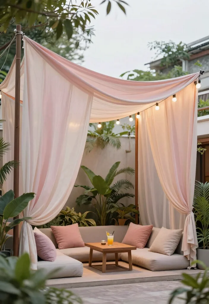10 Shady Patio Ideas to Stay Cool Outdoors - 3. Fabric Canopies for a Cozy Feel 1