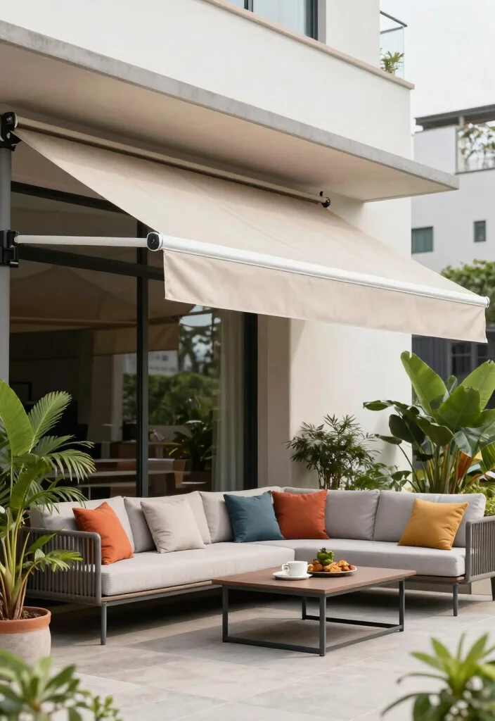 10 Shady Patio Ideas to Stay Cool Outdoors - 5. Retractable Awnings for Versatility 1