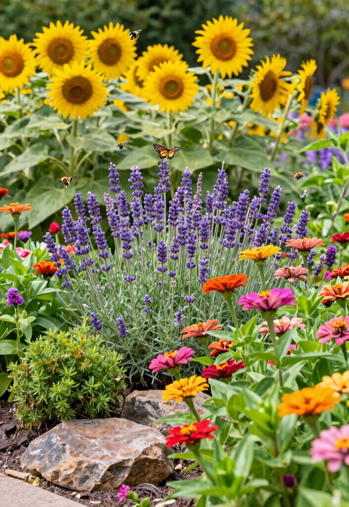 10 Two Acre Backyard Ideas for Large Scale Outdoor Planning - 7. Pollinator Garden 1