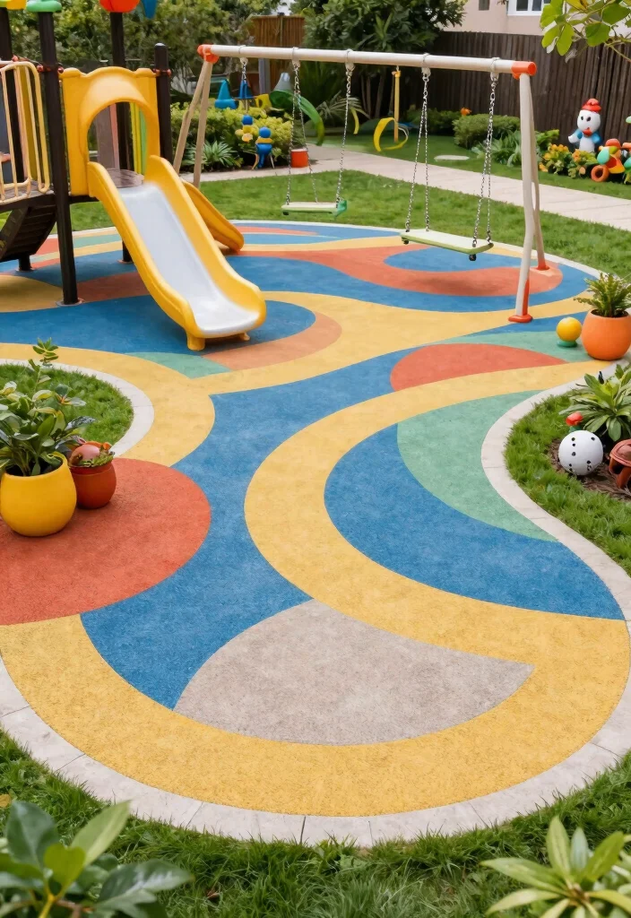 12 Backyard Ideas With Pavers for Clean and Modern Yards - 12. Paver Play Areas 1