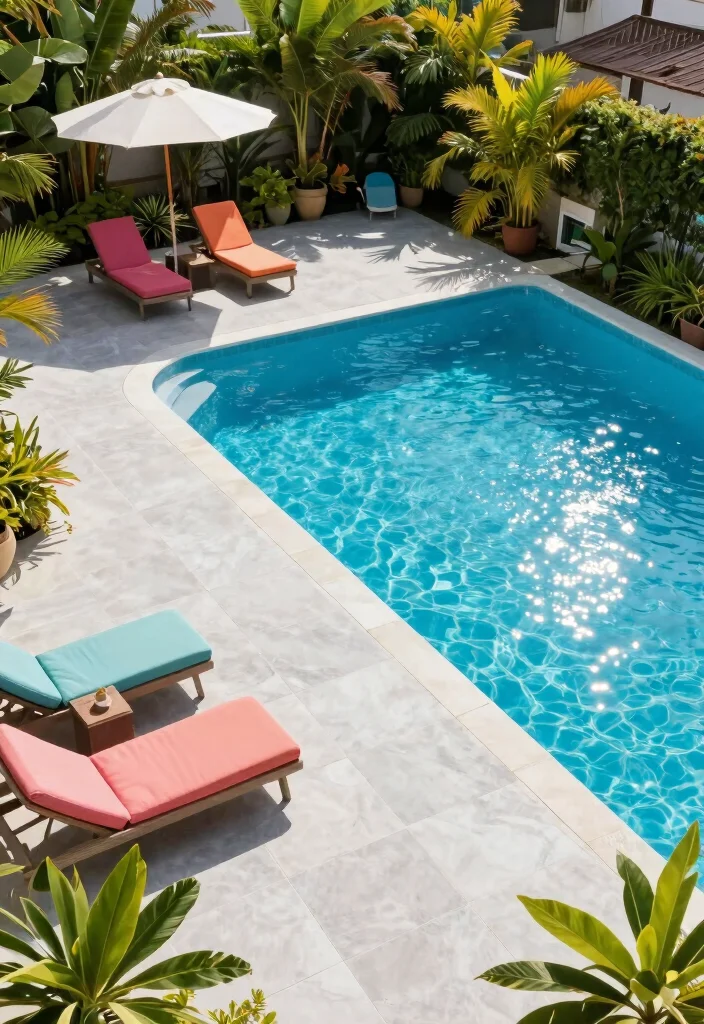 12 Backyard Ideas With Pavers for Clean and Modern Yards - 5. Paver Pool Decks 1