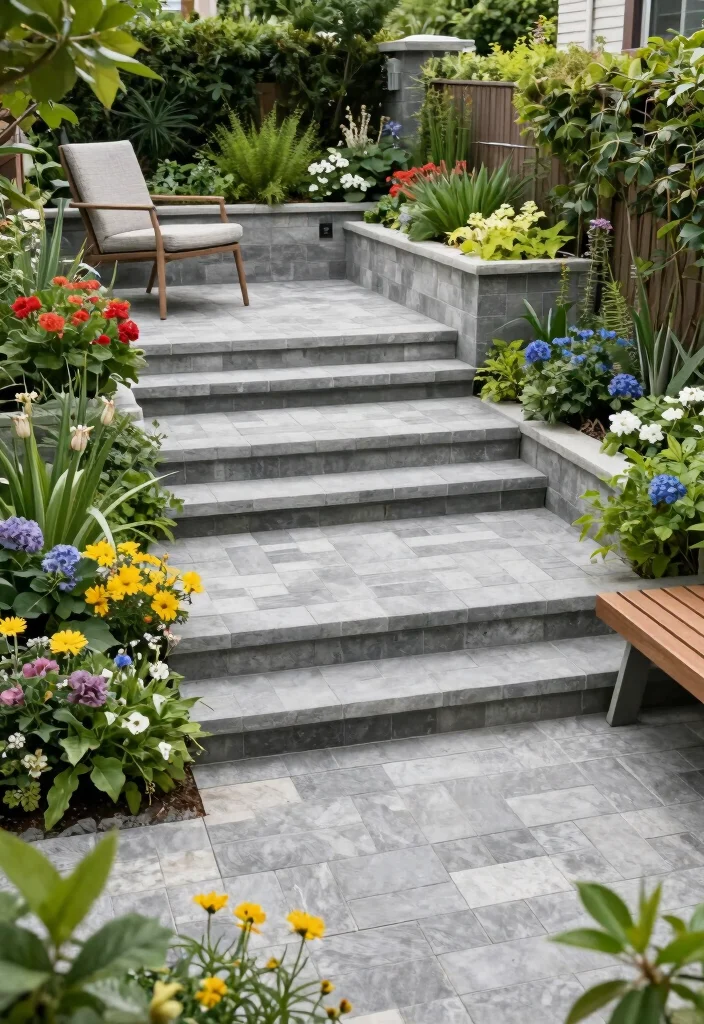 12 Backyard Ideas With Pavers for Clean and Modern Yards - 8. Paver Terraces 1