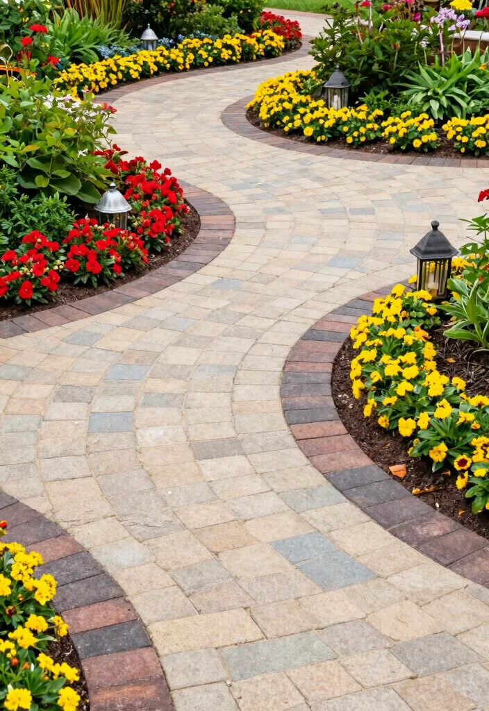 12 Backyard Ideas With Pavers for Clean and Modern Yards - 9. Paver Borders and Edging 1