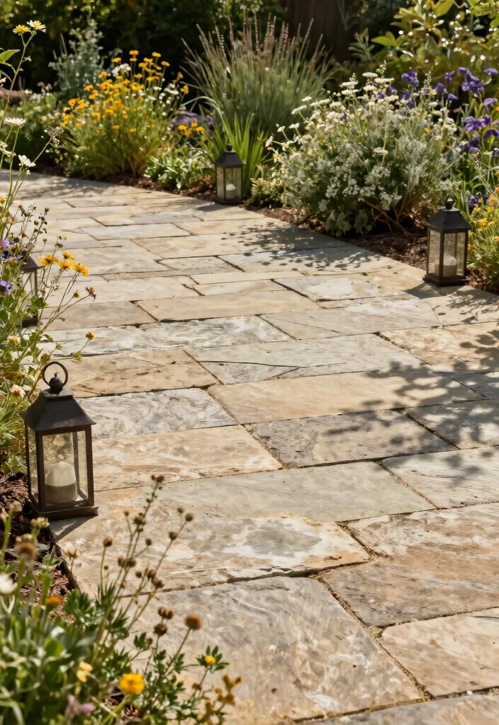 12 Backyard Stone Patio Ideas for Long Lasting Style - 2. Natural Stone Pavers for a Rustic Look 1